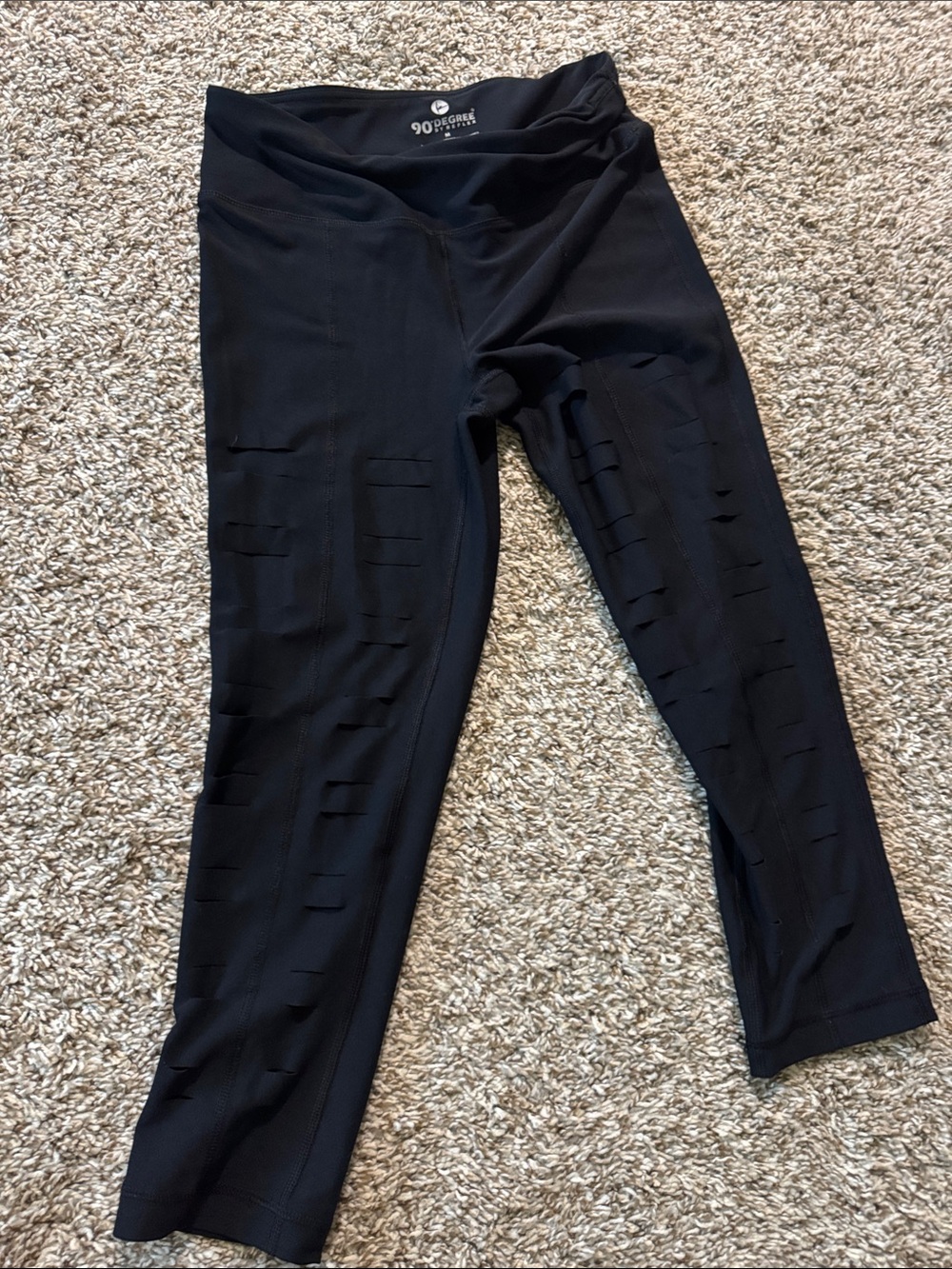 90 Degree By Reflex Kids Black Active Slit Leggings